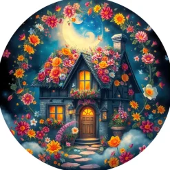 Bluebird Puzzle: Round - Le Cottage Fleuri (501)