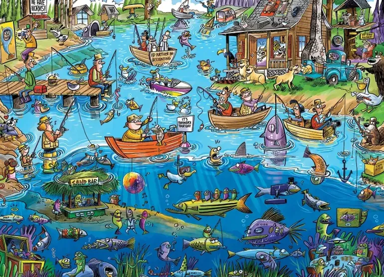 Cobble Hill: Doodle Town - Gone Fishing (1000)