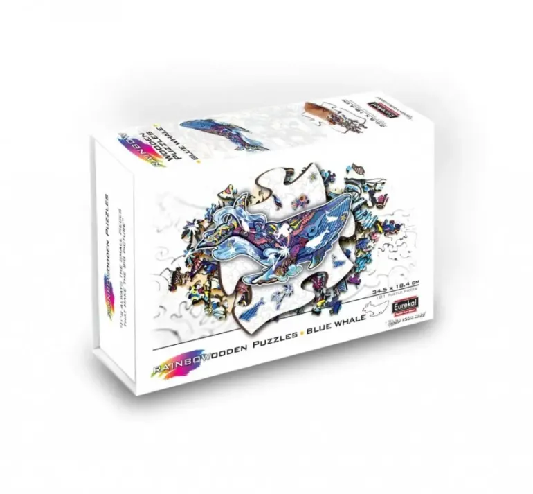 Eureka: Rainbow Wooden Puzzles, Blue Whale (101)