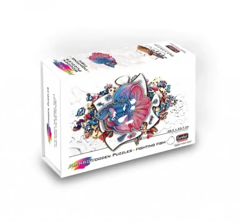 Eureka: Rainbow Wooden Puzzles, Fighting Fish (112)