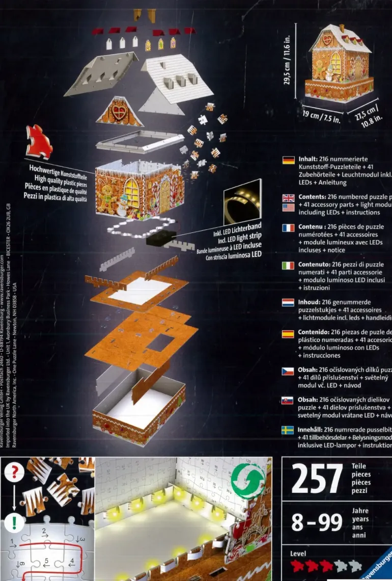 Ravensburger: 3D - Ginger Bread House - Night Edition (257)
