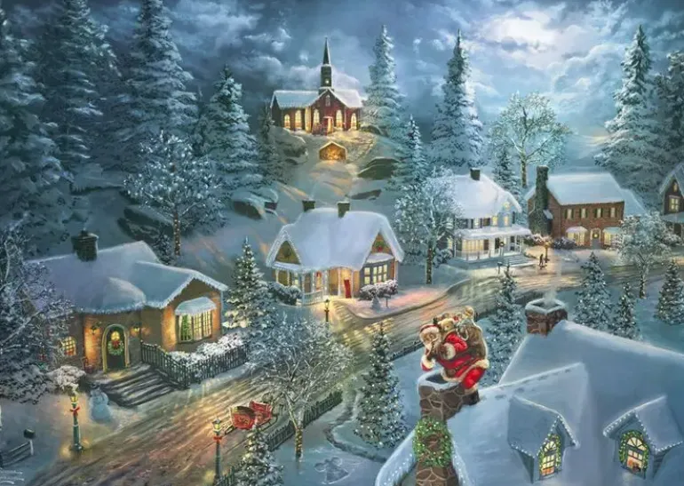 Schmidt: Thomas Kinkade Studios - Santa's Silent Night (1000)